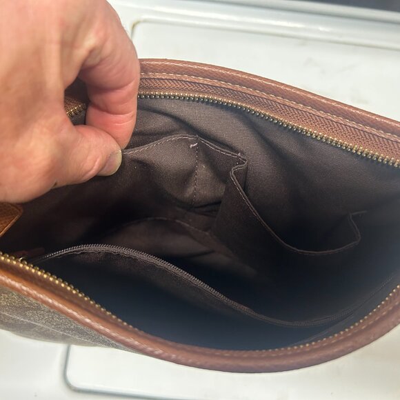 COACH Signature File Bag F34938 Khaki Brown Cross Body Bag - Picture 6 of 6